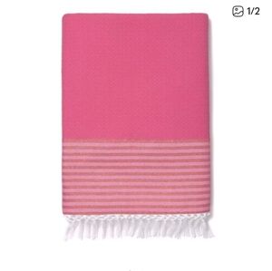 Lilly Pulitzer Pink and Gold Striped Beach Blanket